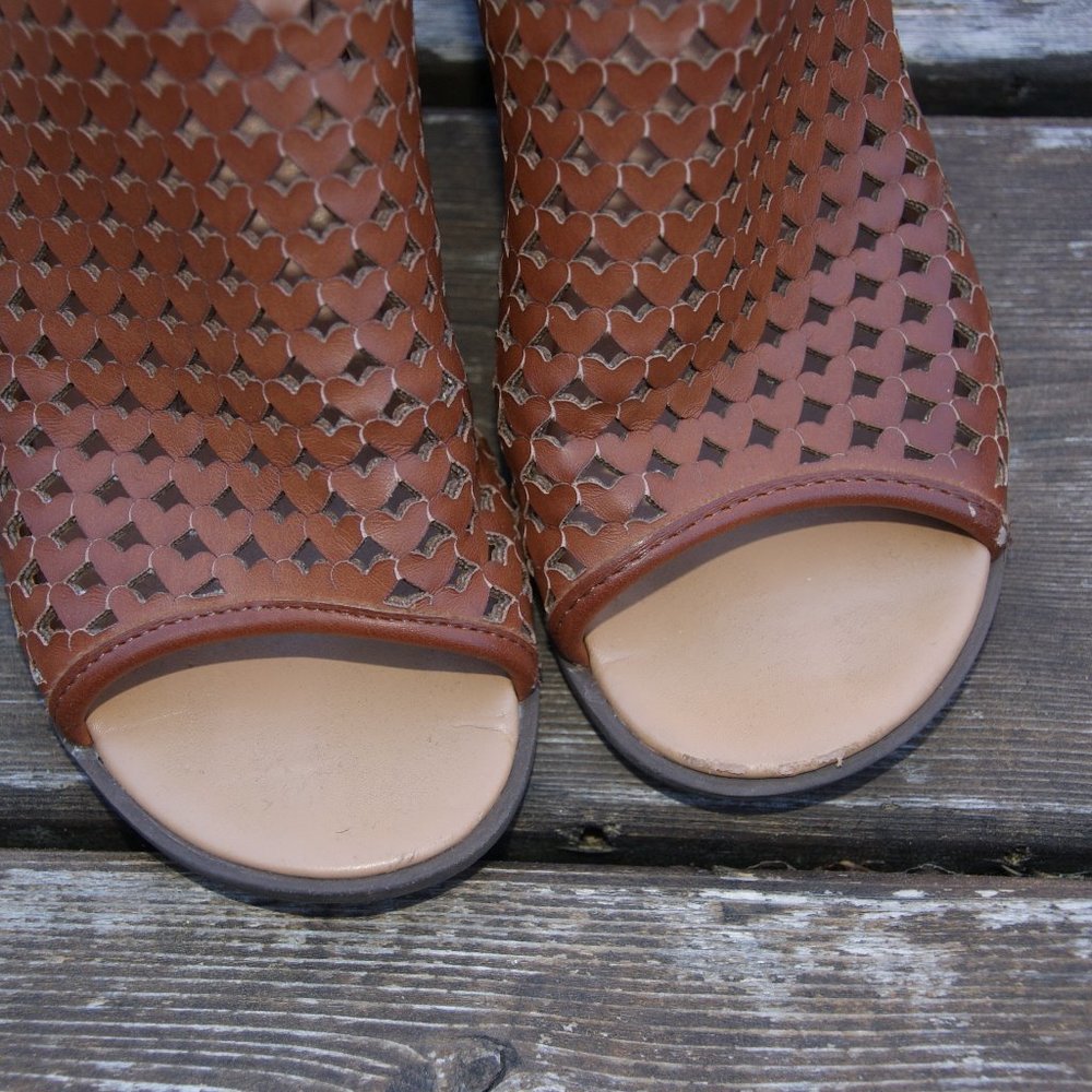 NINE WEST Dark Tan Kariana Heeled Sandal sz 2 - Picture 7 of 8